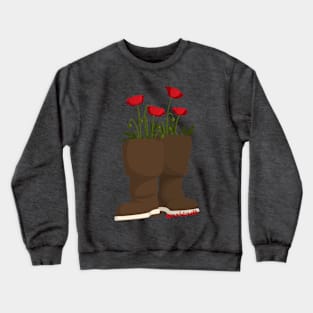 Poppies and Rain Boots Crewneck Sweatshirt